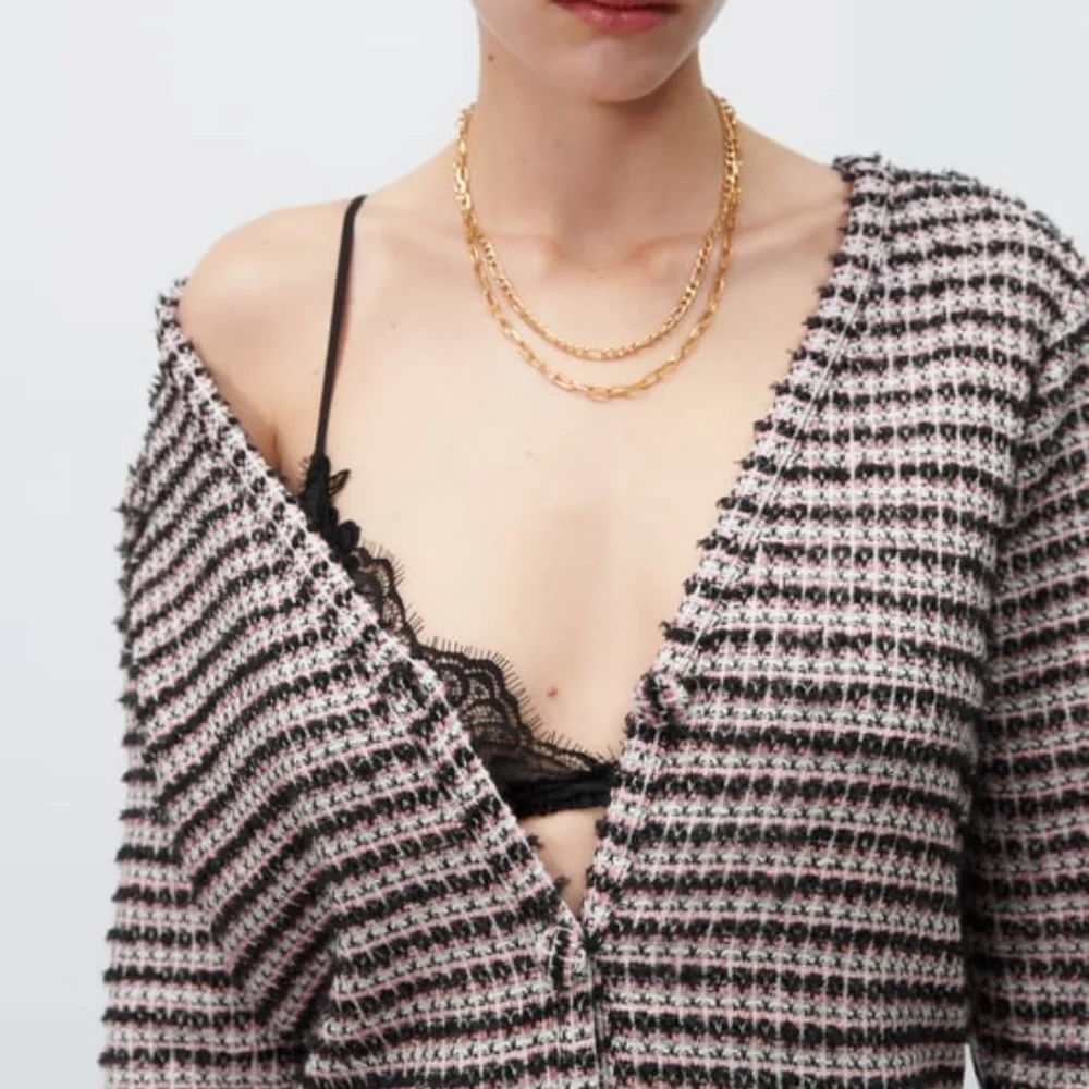 ZARA Textured Midi Sweater Dress Cardigan BNWT - Picture 2 of 5